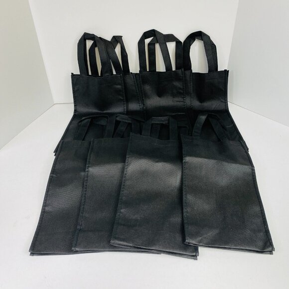 Wine Bottle Tote Carrying Bag 14"x7" Black Reusable For Single Bottle (8-pack) - Picture 4 of 4